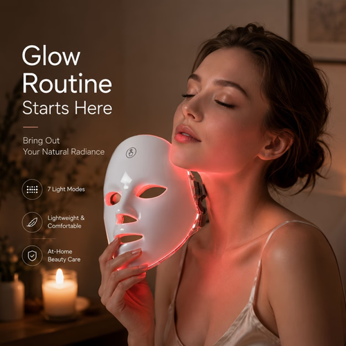 Skinvelle™ LED Facial Light Therapy Mask for Home Use
